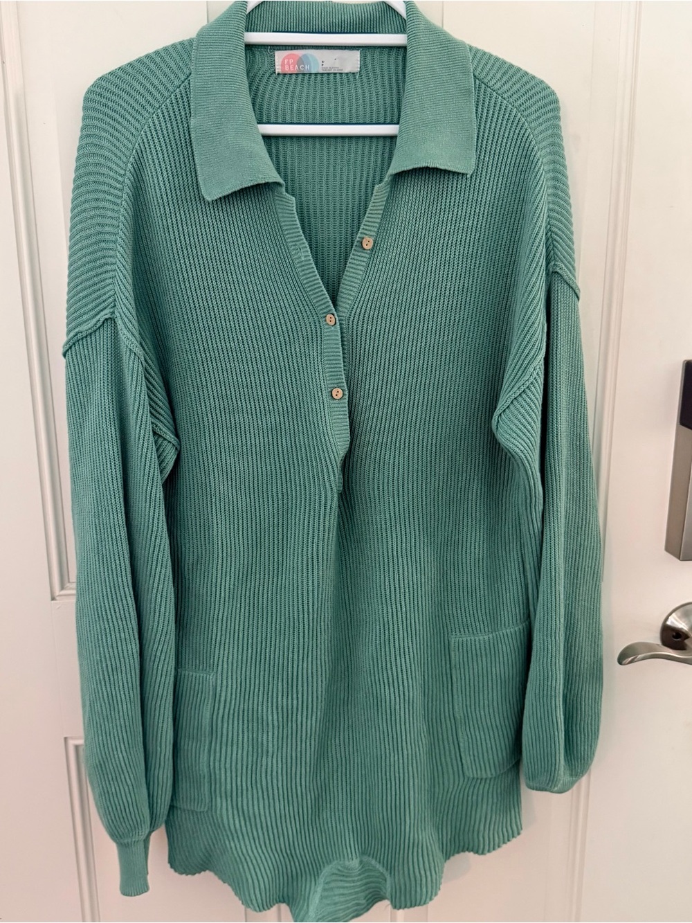 FP Beach Picnic Sweater Romper S | Green Oversized